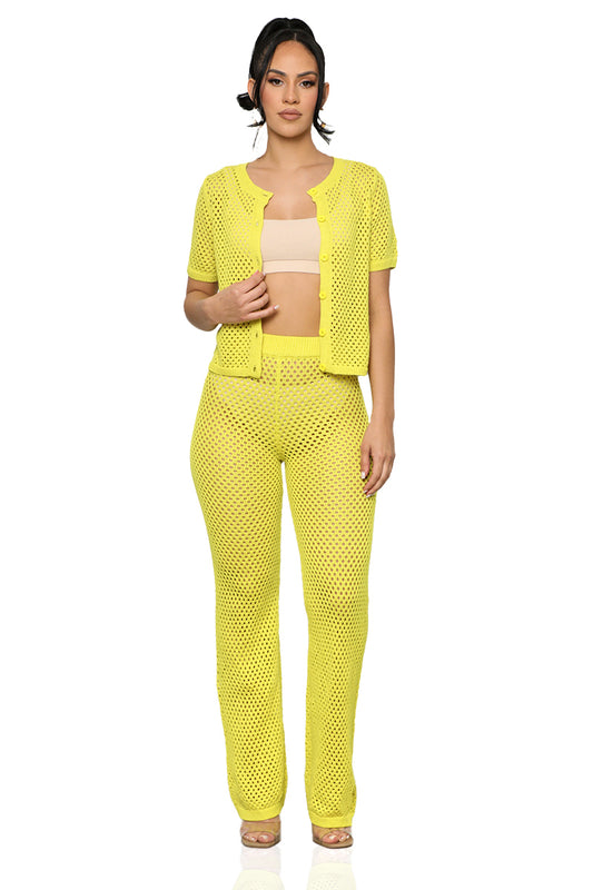 Nothing But Net Pants Set (Lime)