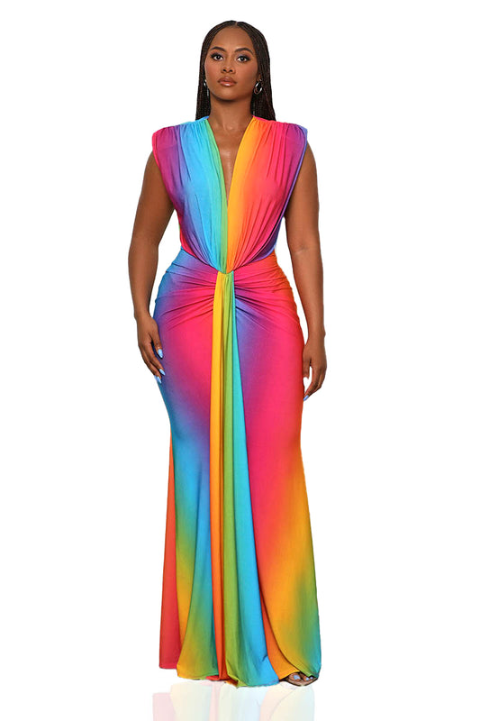 Rainbow Dreams Maxi Dress (Orange Multi)