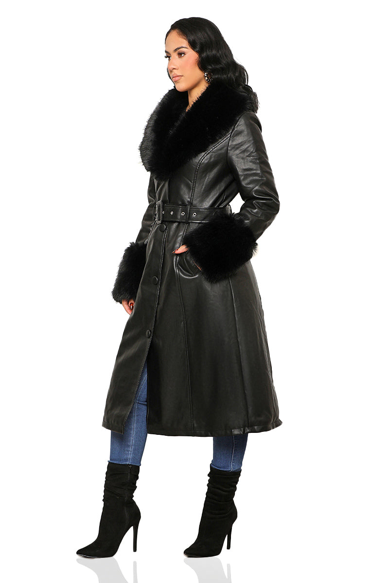 The Material Girl Faux Fur Coat (Black)- FINAL SALE