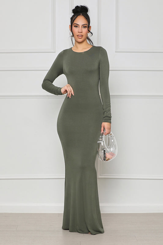 More Than Basic Seamless Maxi Dress (Green)- FINAL SALE