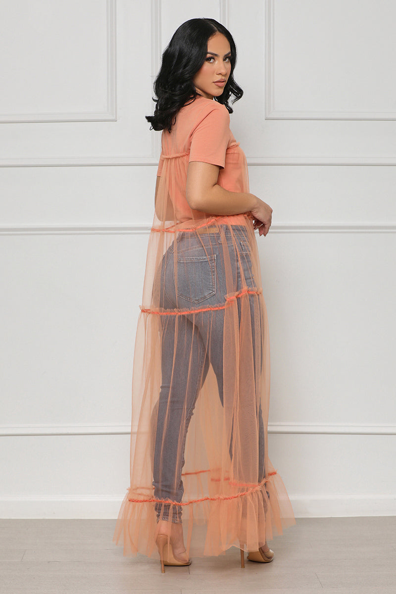 I’m Here Tulle T-Shirt (Peach)