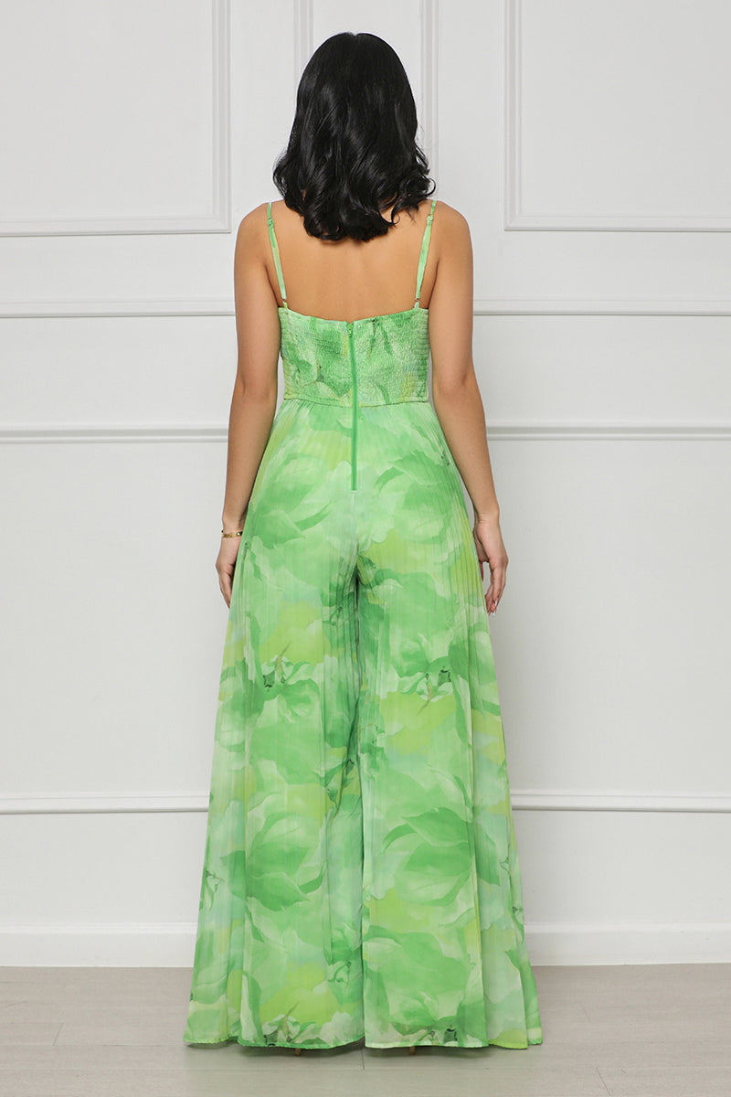 Watercolor Lime Jumpsuit (Green)