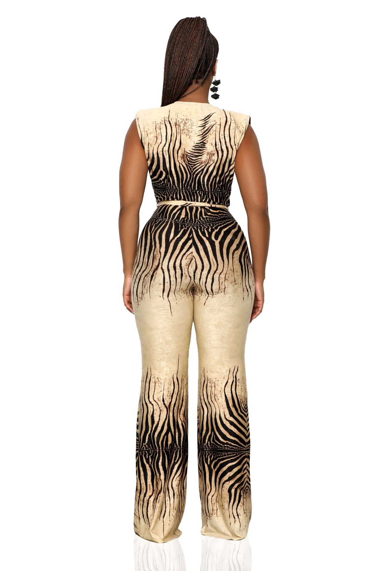 Zebra Safari Jumpsuit (Tan Multi)