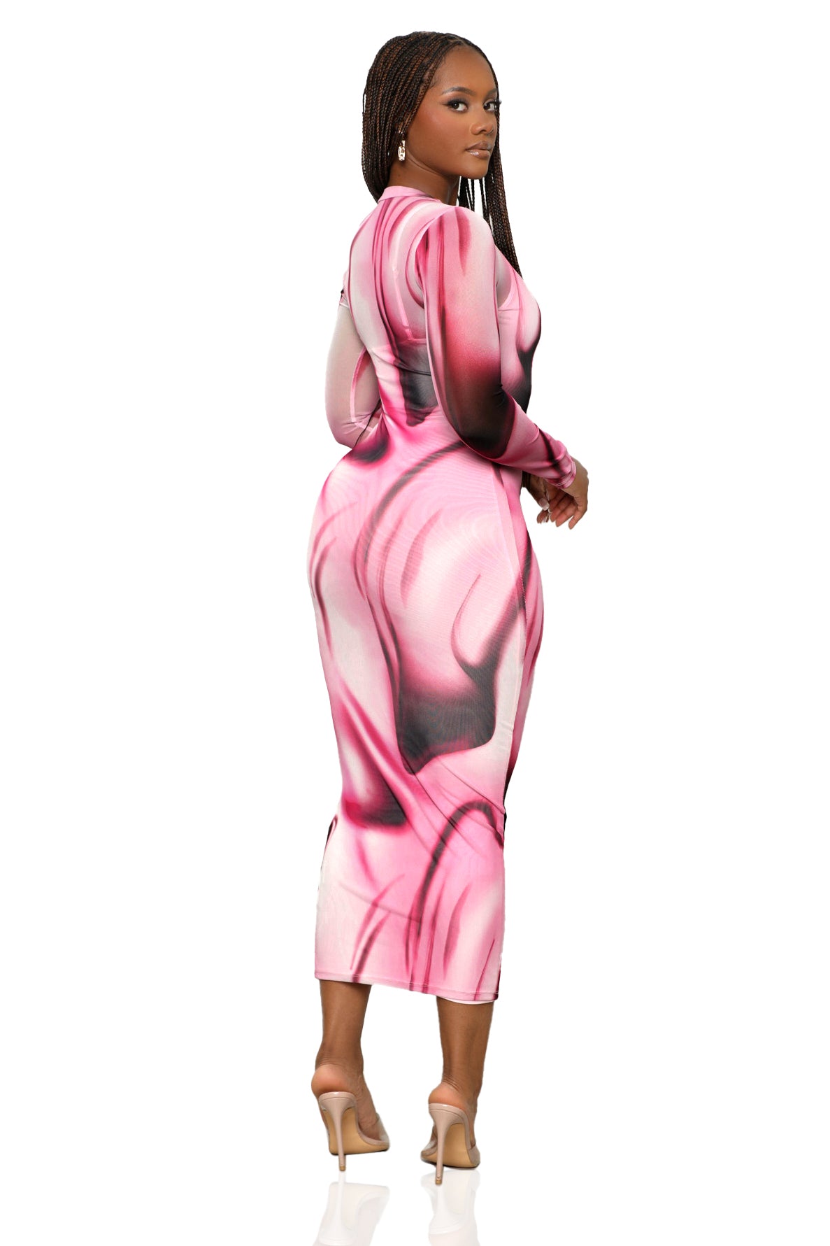 Pink Marble Mesh Dress