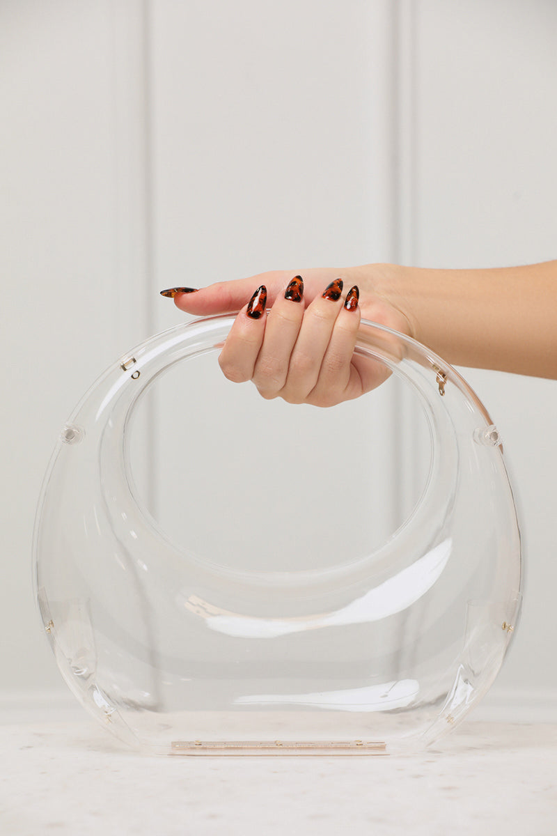 Bess Acrylic Circle Clutch (Clear) - Lilly's Kloset