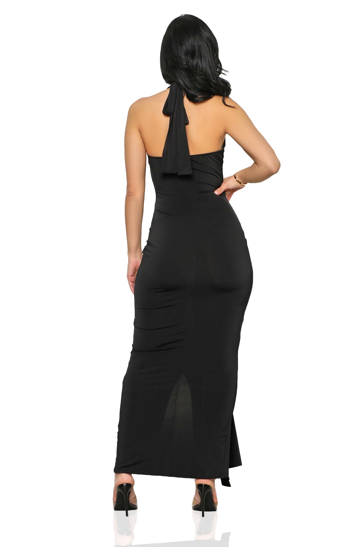 Cosmopolitan Deep Plunge Dress (Black)