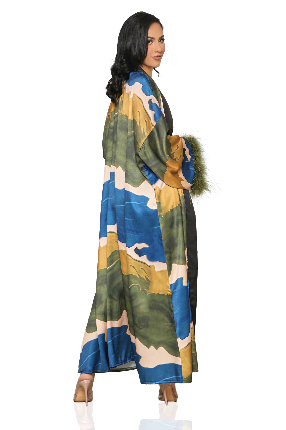 Safari Chic Kimono (Olive Multi)