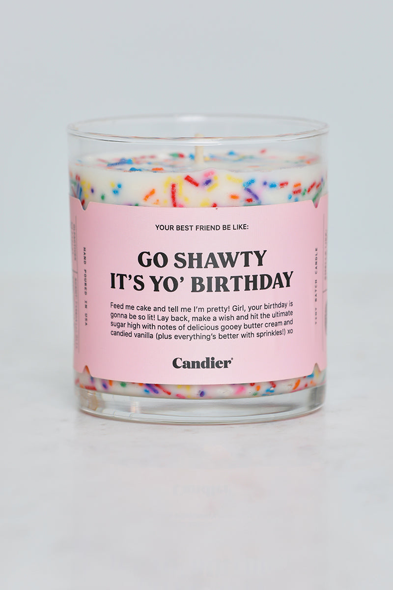 Go Shawty It's Yo' Birthday Cake Candle (White Multi)