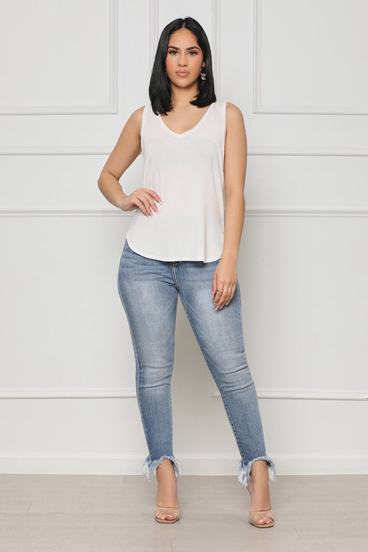 Classic Fit Tank Top (White) - Lilly's Kloset