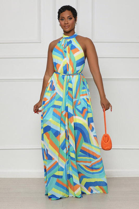 Sunset Breeze Maxi Dress (Blue Multi)