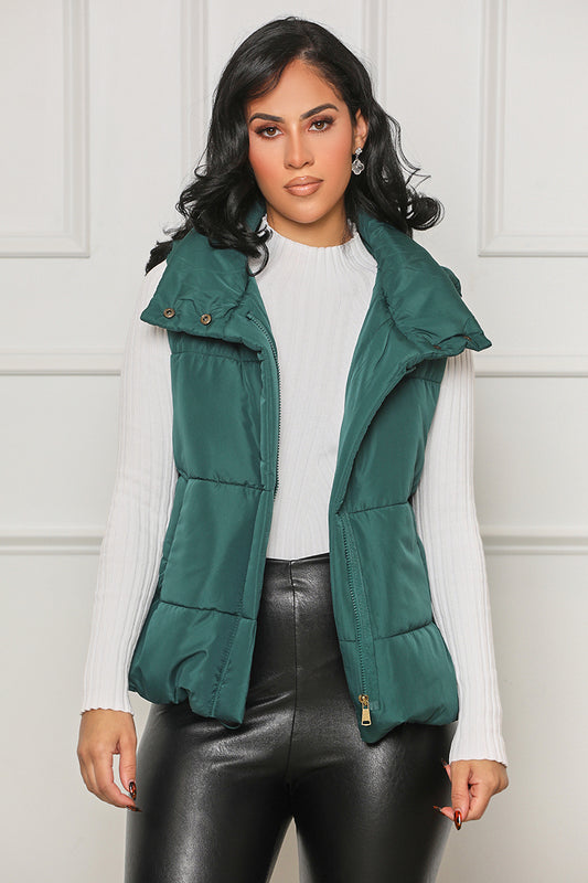See You There Puffer Vest (Green)- FINAL SALE
