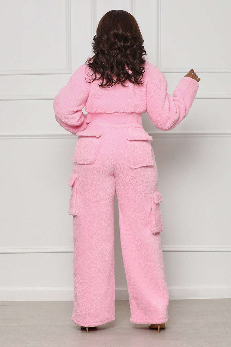 Feelin’ Sherpa Pants Set (Pink)