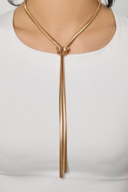 Twisted Gold Drop Necklace