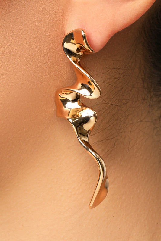 Twisted Gold Drop Earrings
