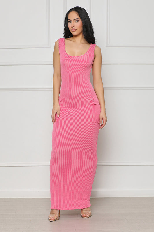 Rest N' Play Ribbed Dress (Pink)