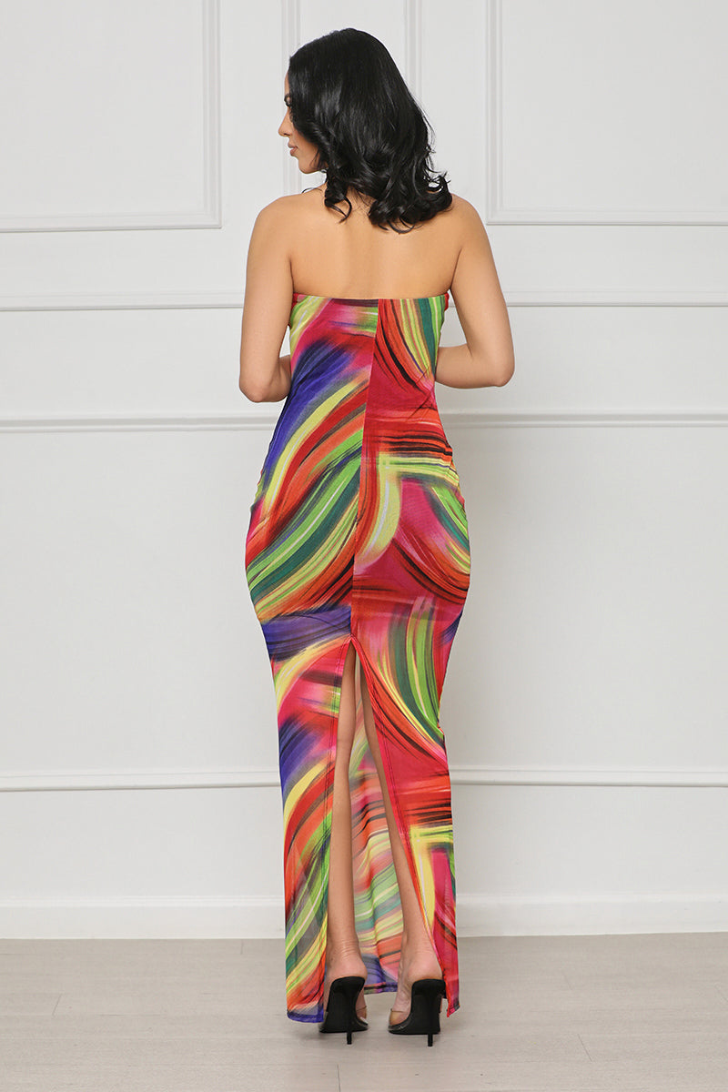 Living In Color Maxi Dress (Pink Multi)