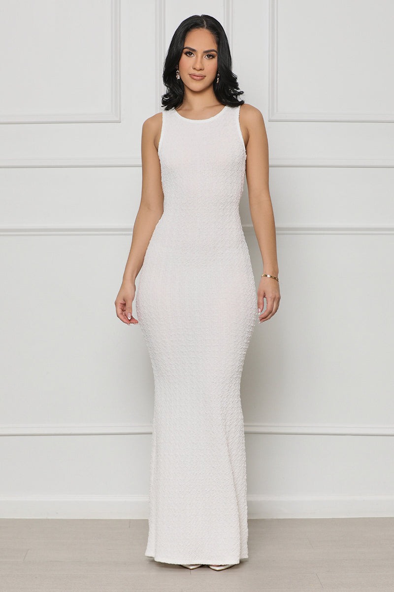 Back In Action Maxi Dress (White)