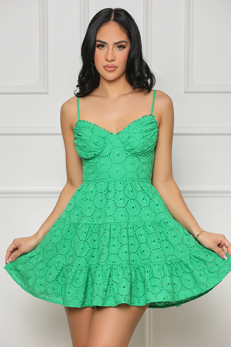 Take A Twirl Dress (Green)