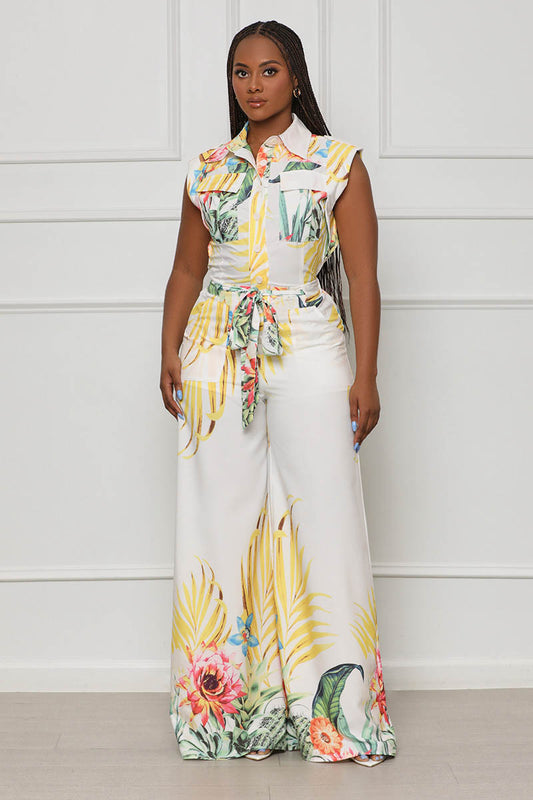 Moments Of Spring Jumpsuit (White Multi)