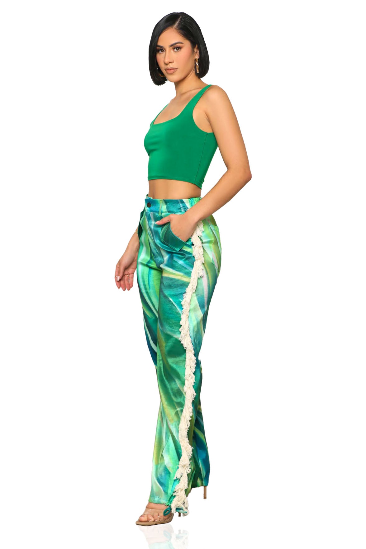Tropical Wave Pants (Green Multi)