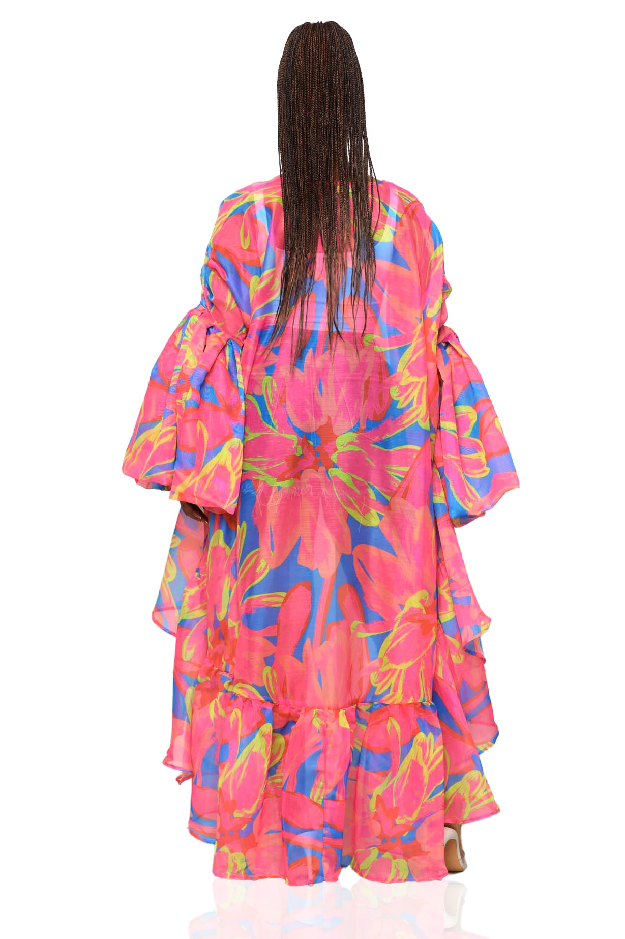 Flower Child Organza Kimono (Pink Multi)