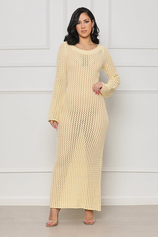 Showing Curves Crochet Cover-Up (Cream) - Lilly's Kloset