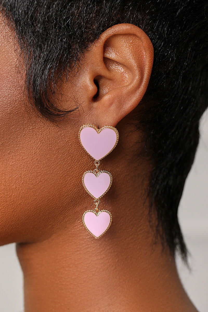 Purple Heart Drop Earrings - Lilly's Kloset