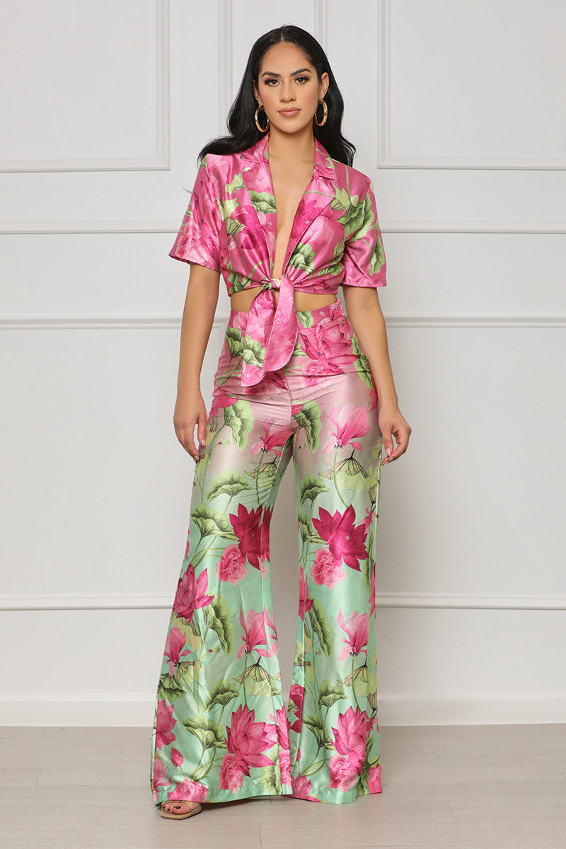 Seriously Stylish Floral Pants Set (Pink Multi) - Lilly's Kloset