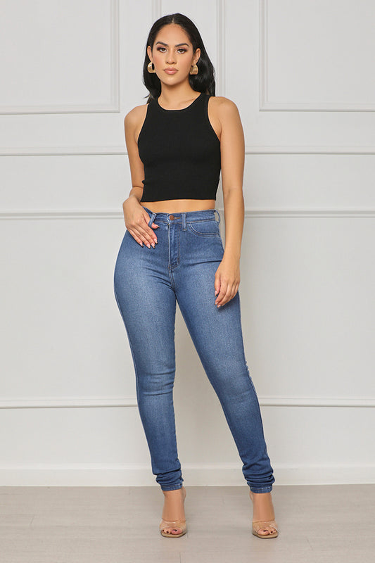 Easy Upgrade Ribbed Crop Top (Black) - Lilly's Kloset