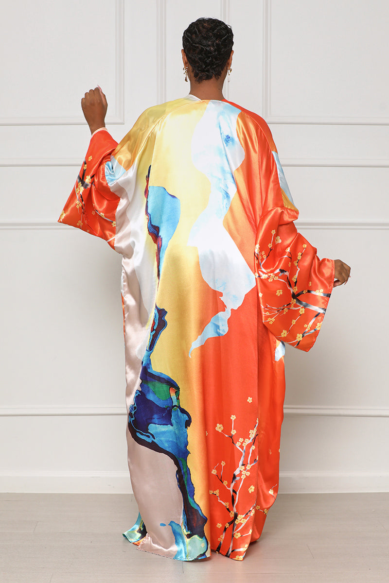 Got Class Floral Kimono (Orange Multi) - Lilly's Kloset