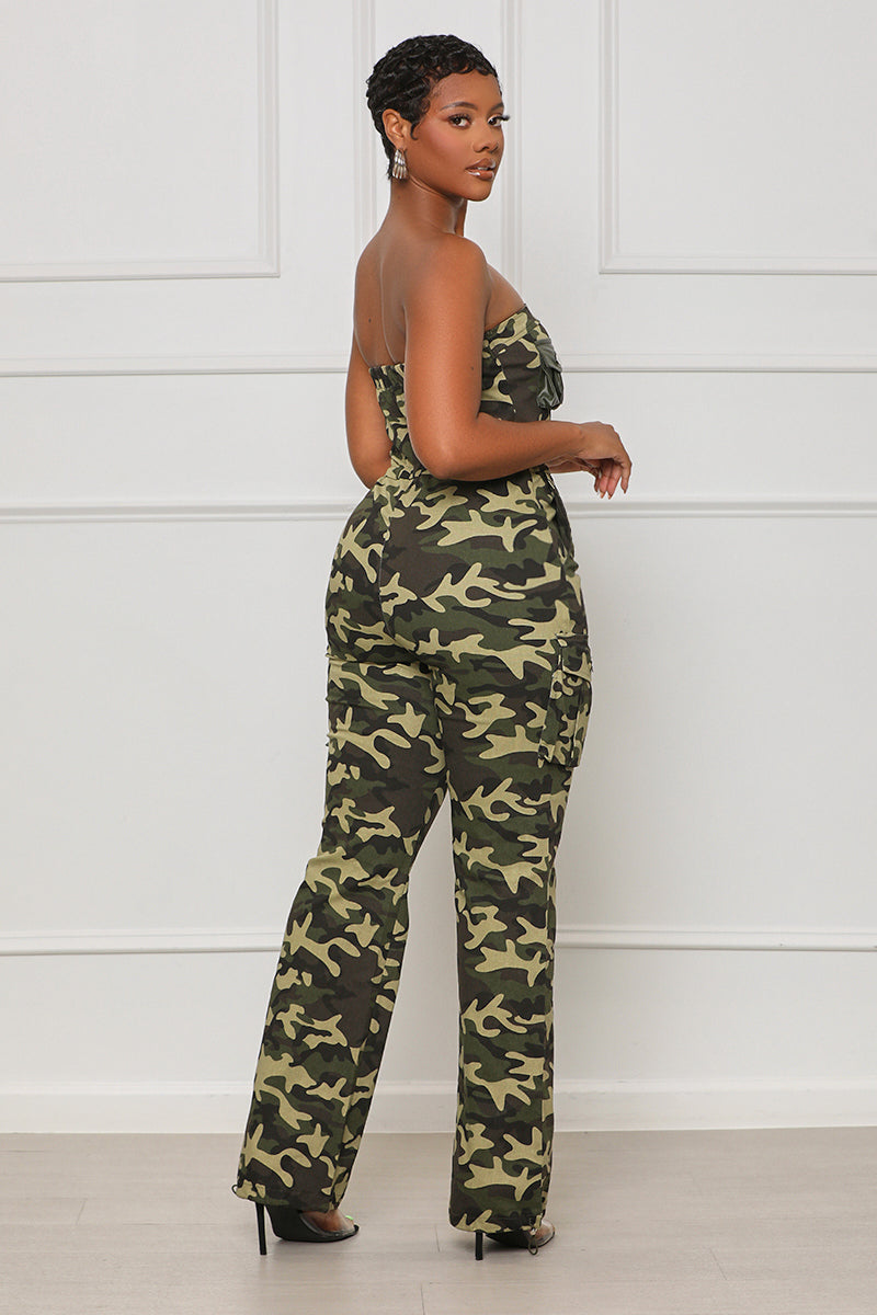 Head In Charge Camo Jumpsuit (Green Multi) - Lilly's Kloset