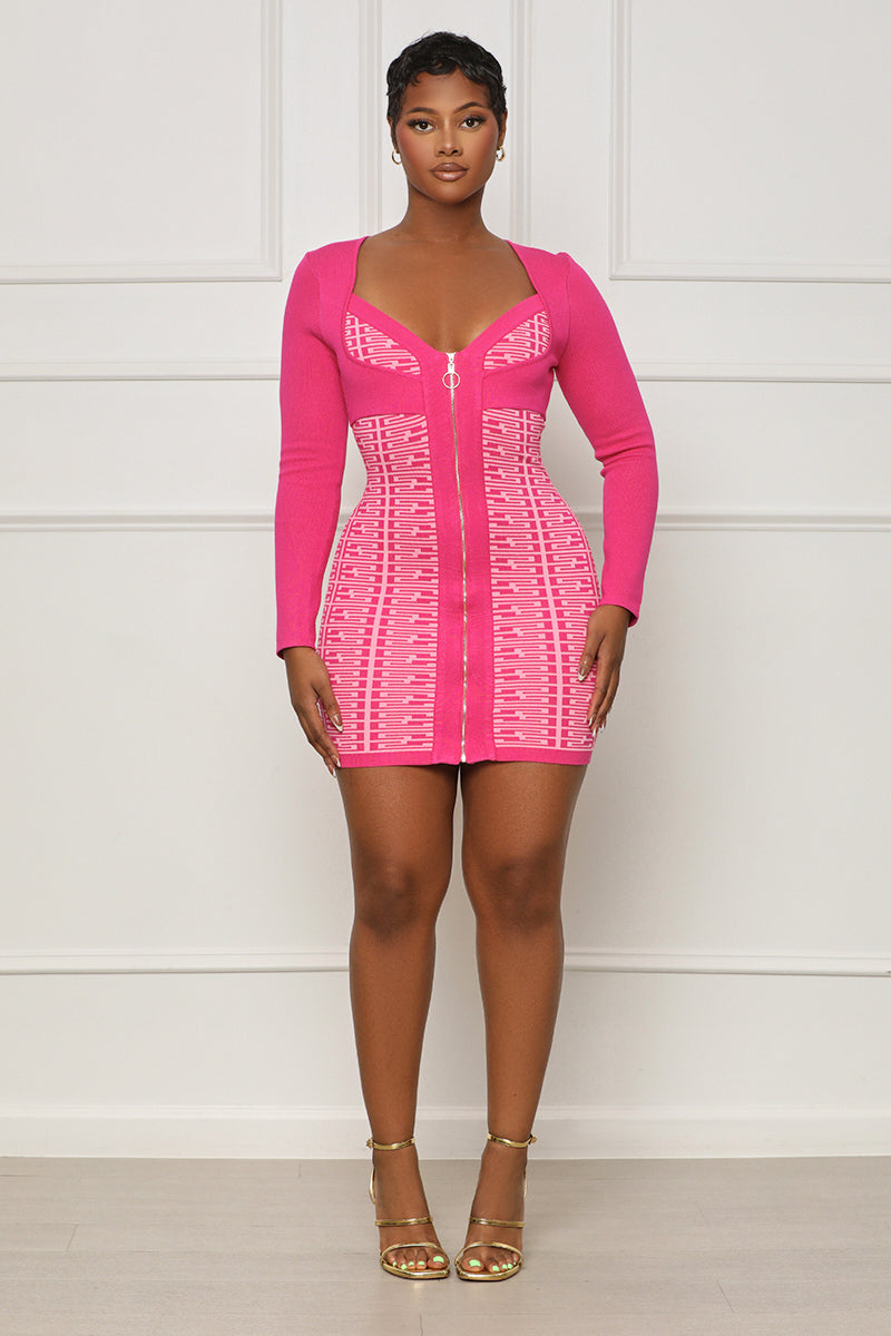 Steppin’ Up Abstract Mini Dress (Pink Multi) - Lilly's Kloset