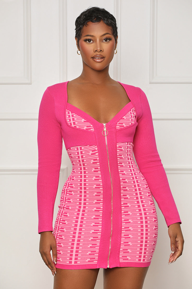 Steppin’ Up Abstract Mini Dress (Pink Multi) - Lilly's Kloset