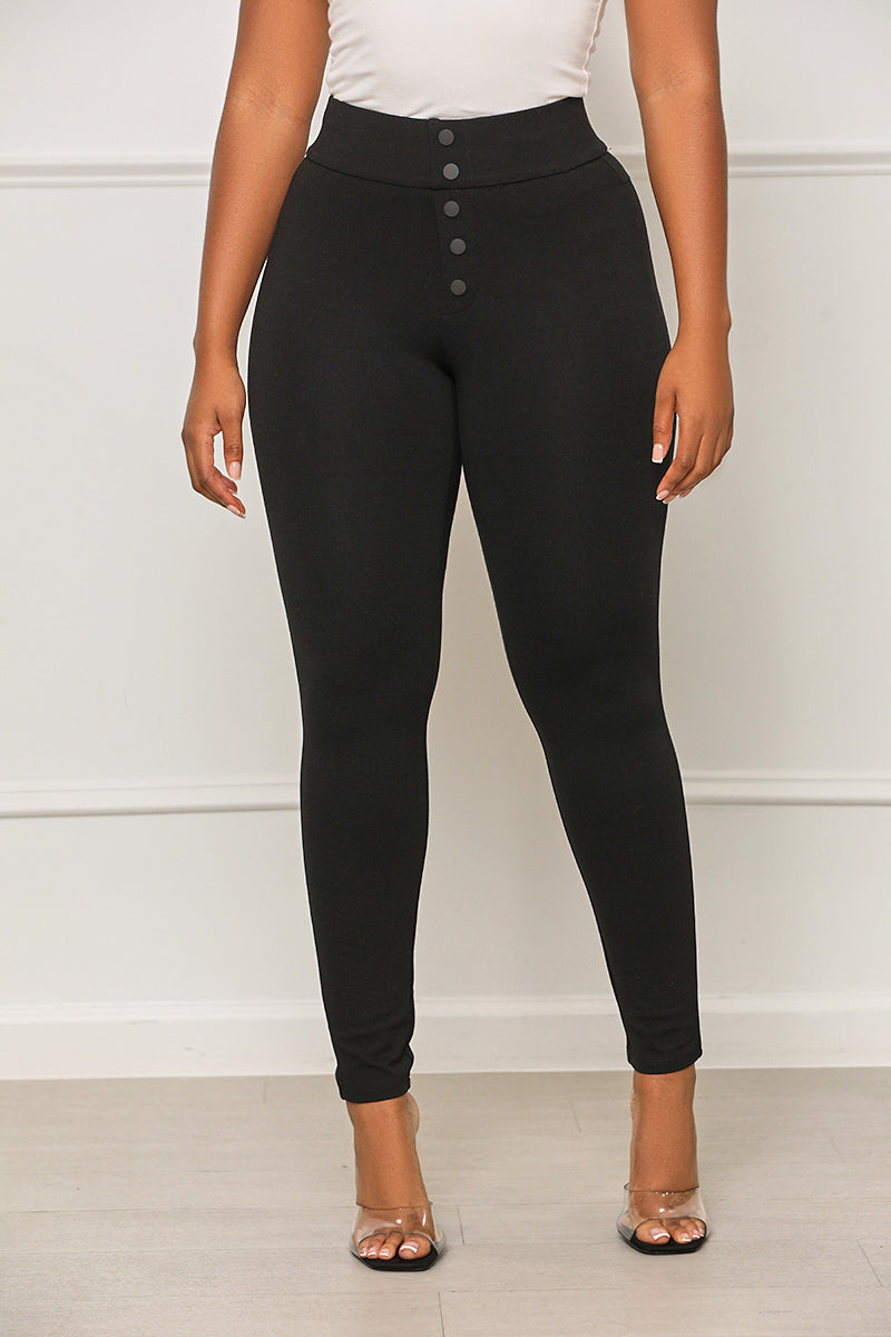 Know You Well High Waisted Pants (Black) - Lilly's Kloset