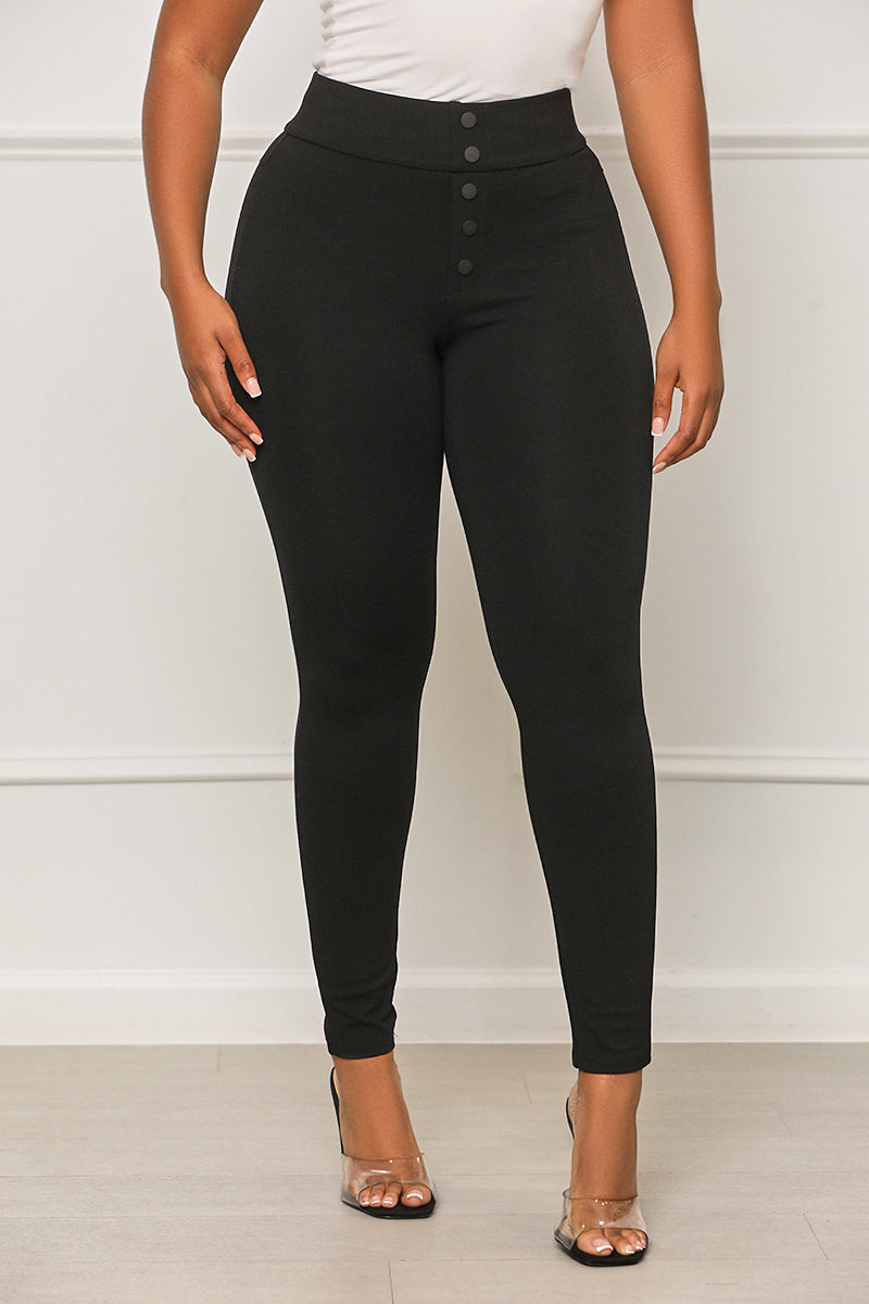 Know You Well High Waisted Pants (Black) - Lilly's Kloset