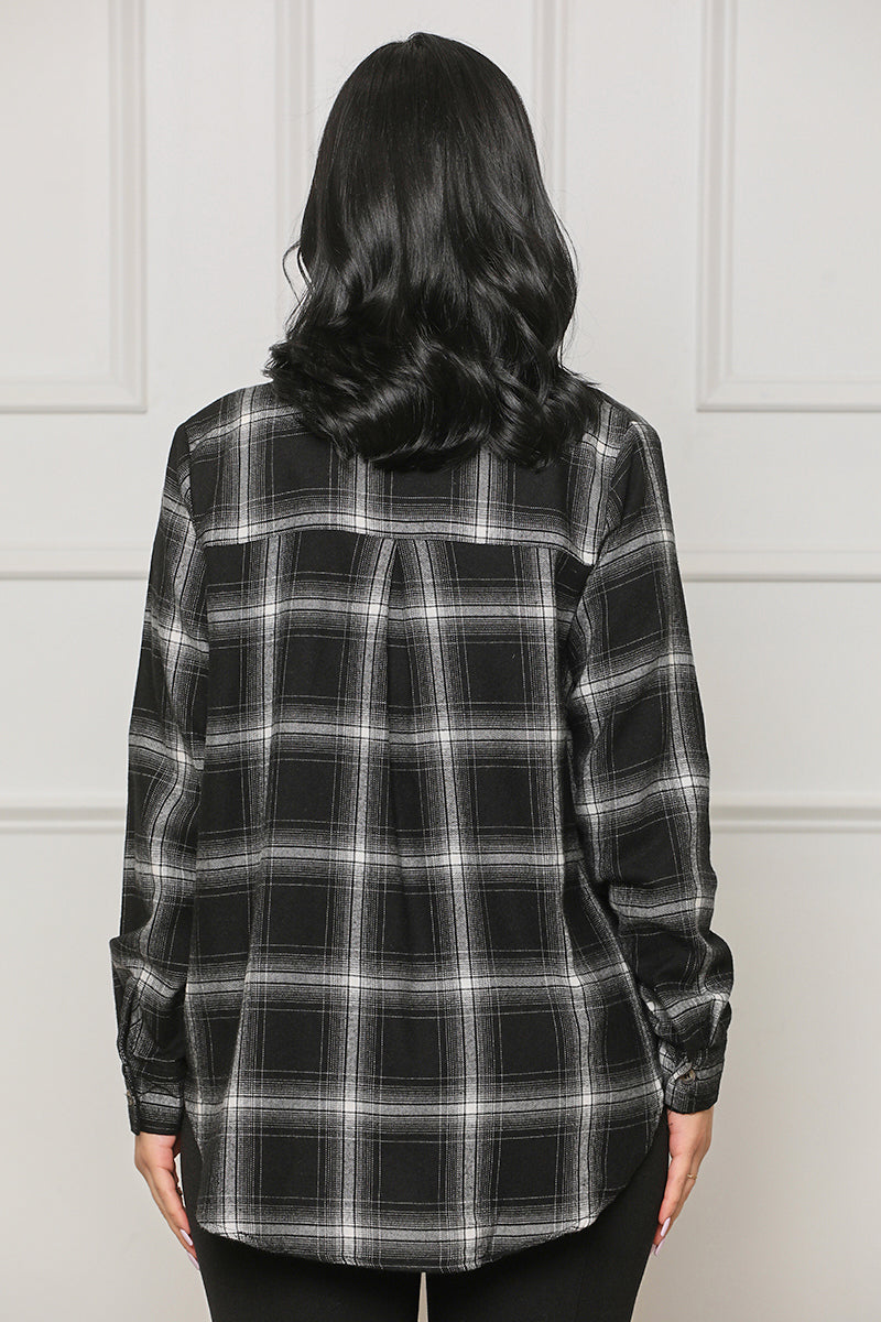 Change Of Plaids Flannel Shirt (Black Multi) - Lilly's Kloset