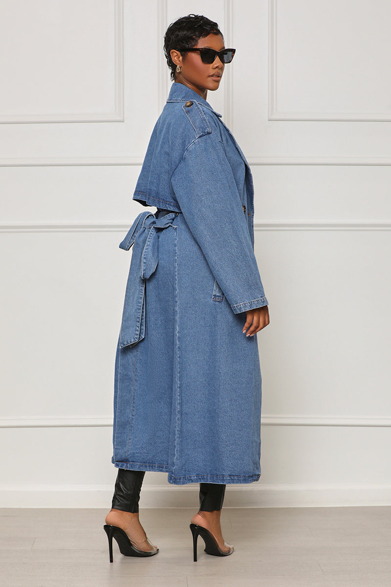 Fashion Forward Denim Jacket (Blue) - Lilly's Kloset