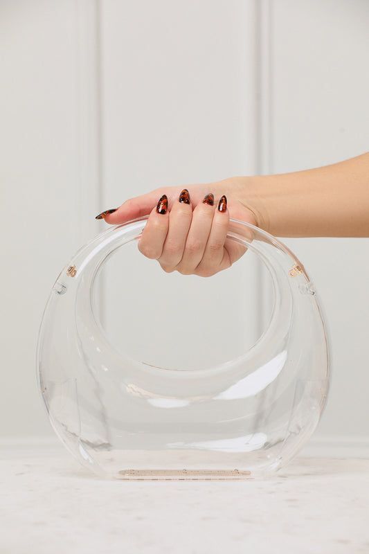 Trave Acrylic Circle Clutch (Clear)