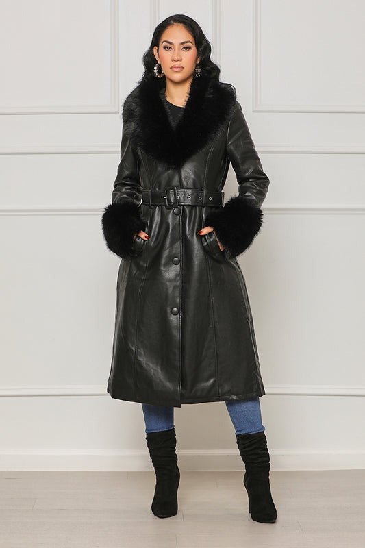 The Material Girl Faux Fur Coat (Black)