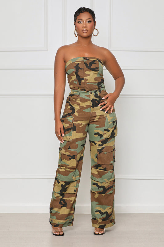 Weekend Ready Camo Jumpsuit (Green Multi) - Lilly's Kloset