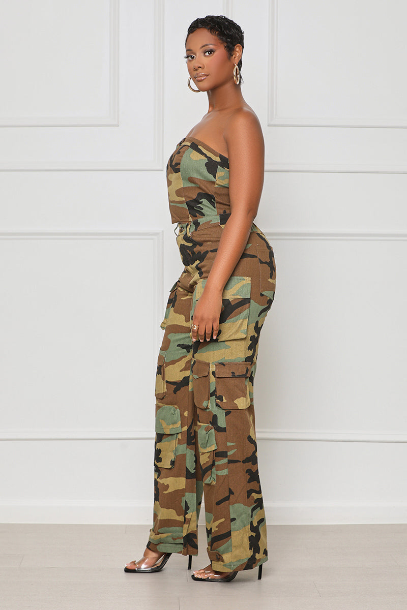 Weekend Ready Camo Jumpsuit (Green Multi) - Lilly's Kloset