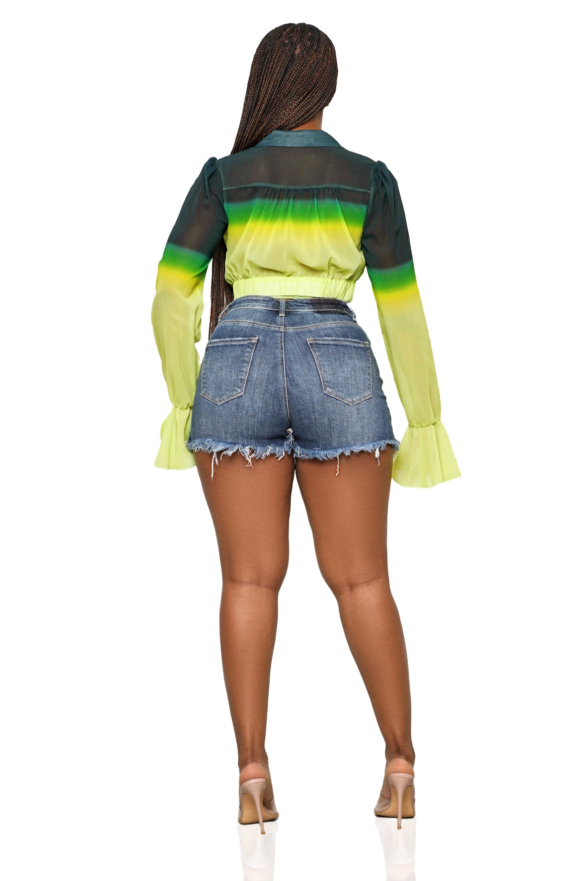 Fade To Green Bell Sleeve Top