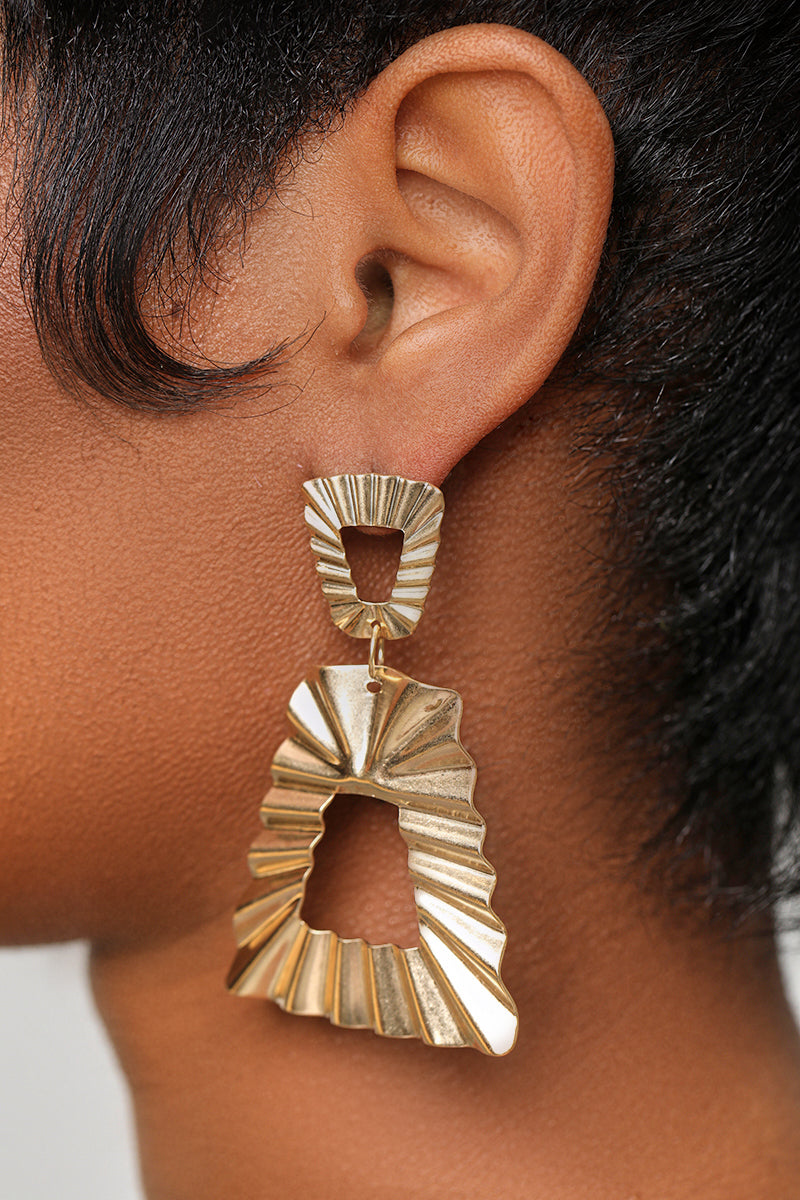 Gold Geometric Drop Earrings - Lilly's Kloset
