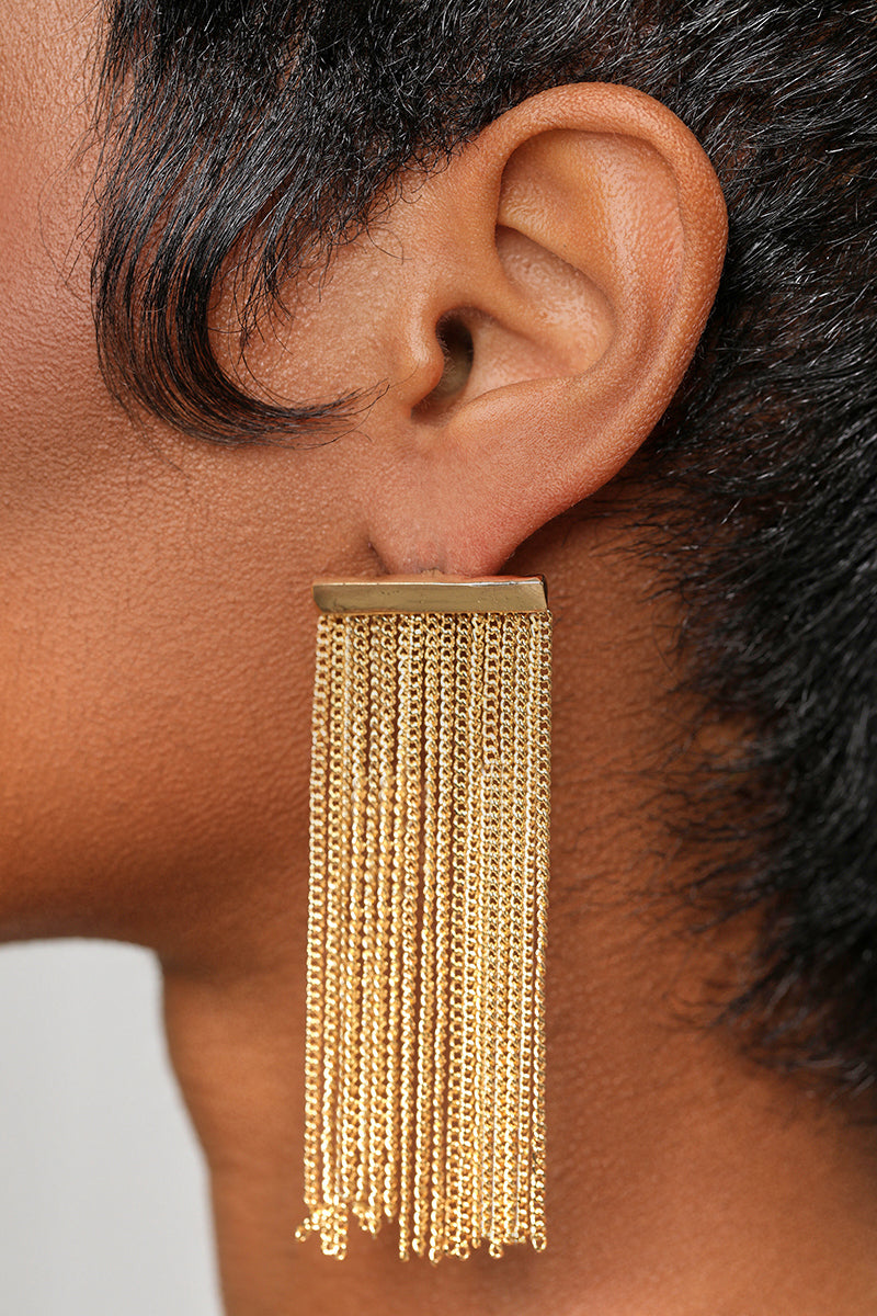 Gold Tassel Earrings - Lilly's Kloset