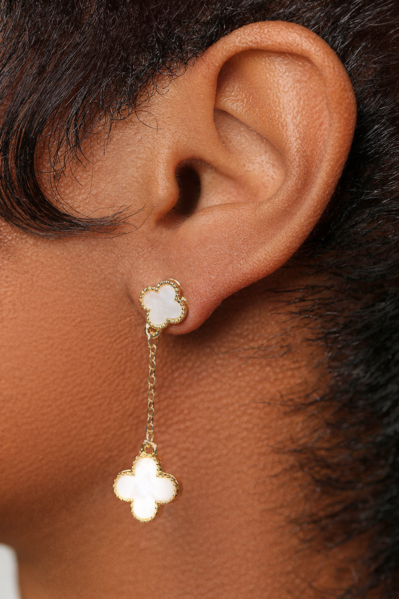 Gold Clover Drop Earrings - Lilly's Kloset