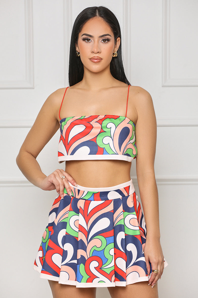 Find My Groove Pleated Set (Blue Multi) Lilly's Kloset