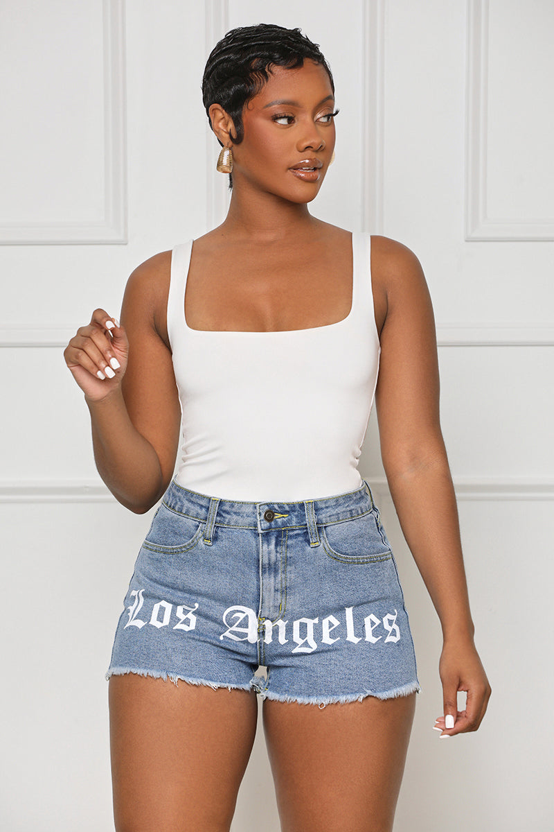 Los Angeles Distressed Denim Shorts - Lilly's Kloset