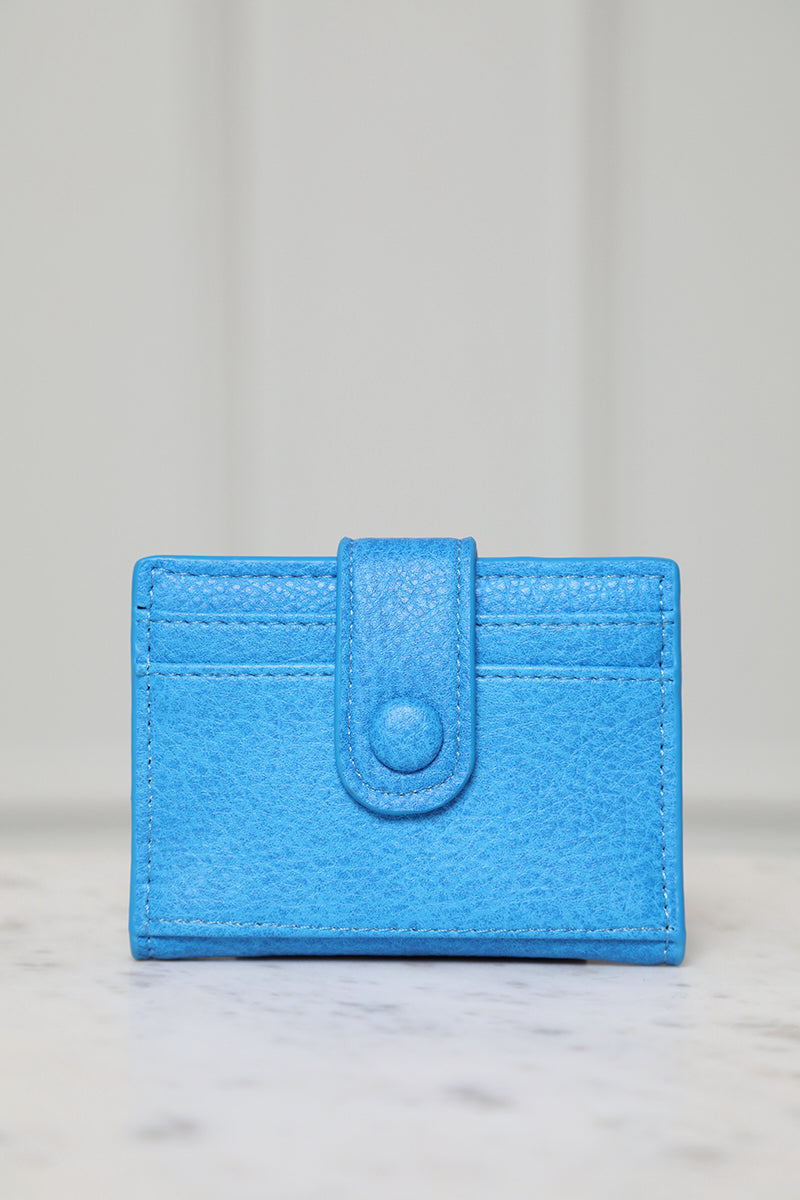 Mini Faux Leather Wallet (Blue) - Lilly's Kloset