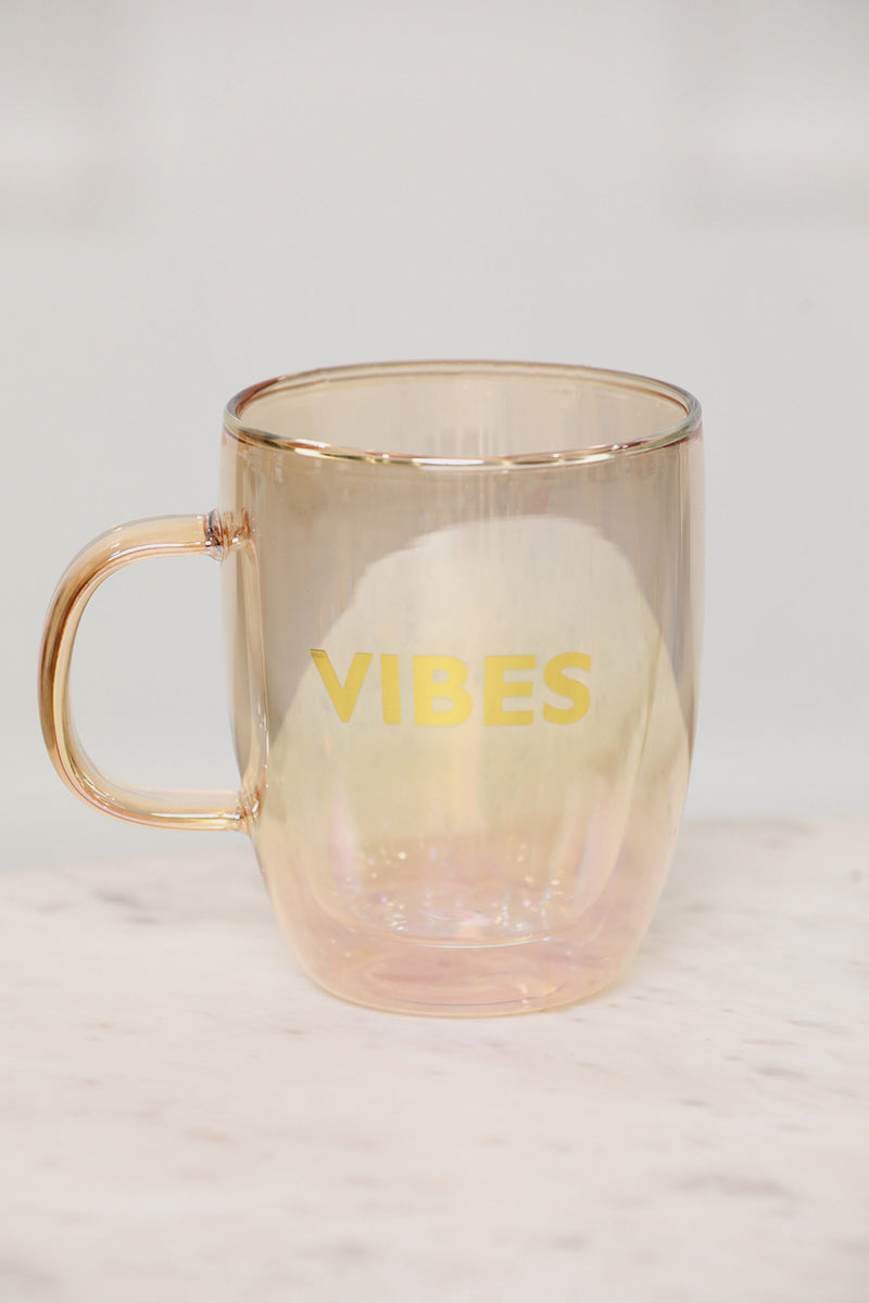 Vibes Transparent Mug (Pink & Gold) - Lilly's Kloset