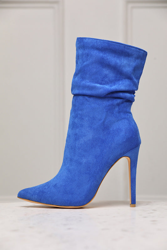 Liana Suede Bootie (Blue) - Lilly's Kloset
